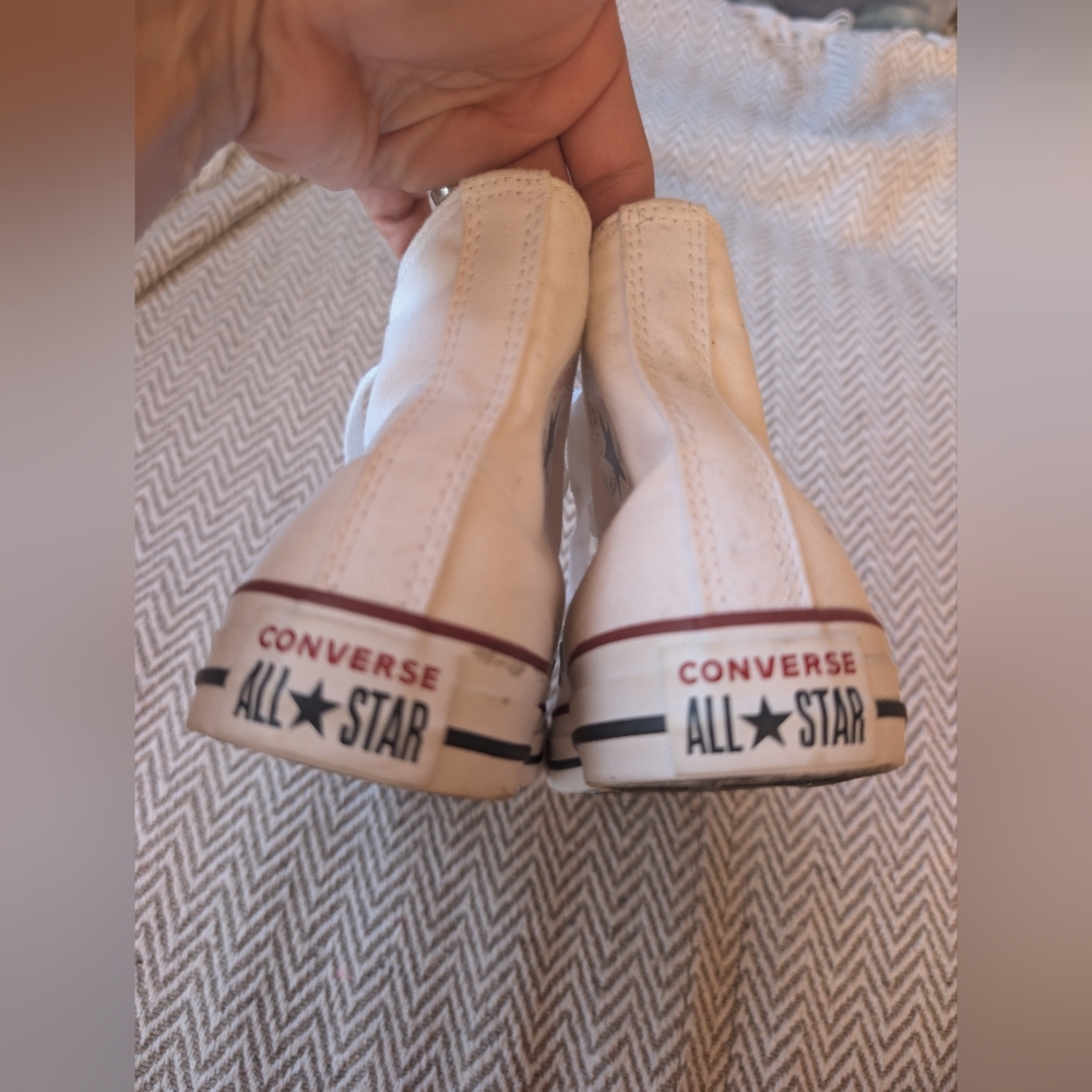 Converse White Canvas High-Tops - Picture 8 of 9